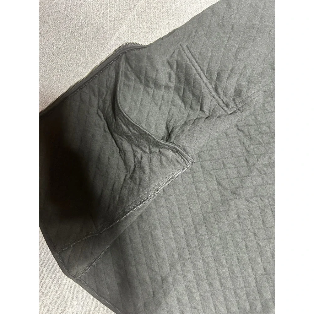 Banana Republic Quilted Knit‎ Shirt Jacket Mens Full Zip Black Brown Collared